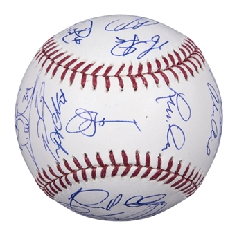 2012 American League Champions Detroit Tigers Team Signed 2012 Official World Series Baseball With 25 Signatures Including Verlander & Leyland (Beckett)